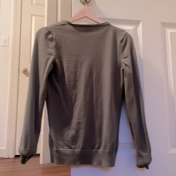 gray cotton button up sweater - Picture 2 of 3